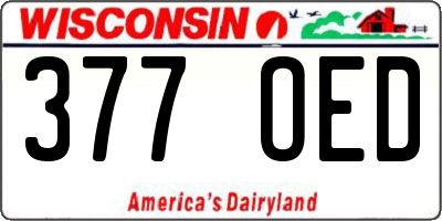 WI license plate 377OED