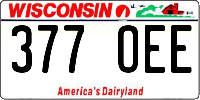 WI license plate 377OEE