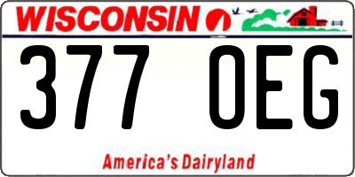 WI license plate 377OEG