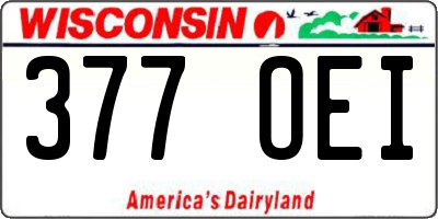 WI license plate 377OEI