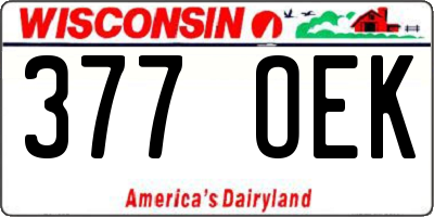 WI license plate 377OEK