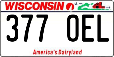WI license plate 377OEL