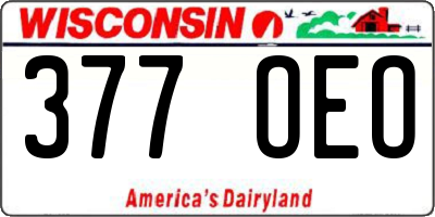 WI license plate 377OEO