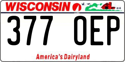 WI license plate 377OEP