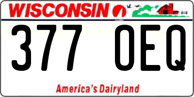 WI license plate 377OEQ