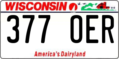 WI license plate 377OER