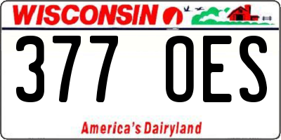 WI license plate 377OES