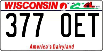 WI license plate 377OET