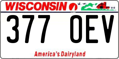 WI license plate 377OEV