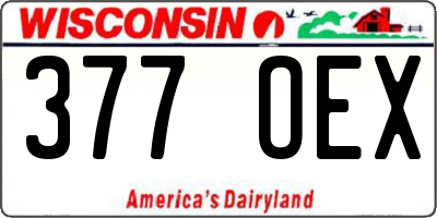 WI license plate 377OEX