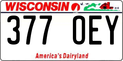 WI license plate 377OEY