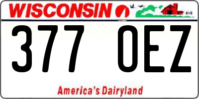 WI license plate 377OEZ