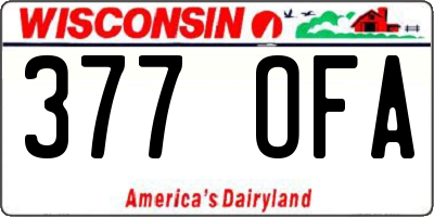 WI license plate 377OFA