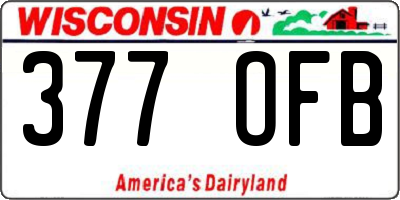 WI license plate 377OFB