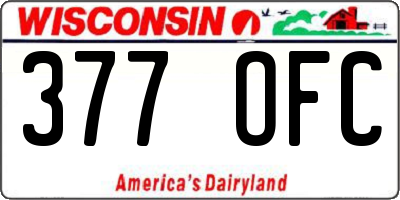 WI license plate 377OFC