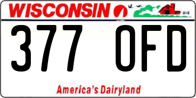 WI license plate 377OFD