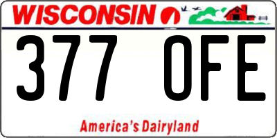 WI license plate 377OFE