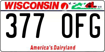 WI license plate 377OFG