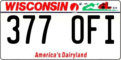 WI license plate 377OFI