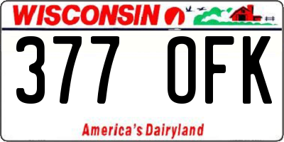 WI license plate 377OFK