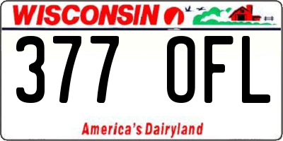 WI license plate 377OFL