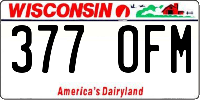 WI license plate 377OFM