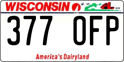 WI license plate 377OFP