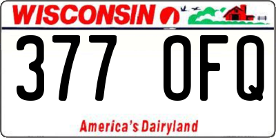 WI license plate 377OFQ