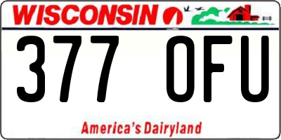 WI license plate 377OFU
