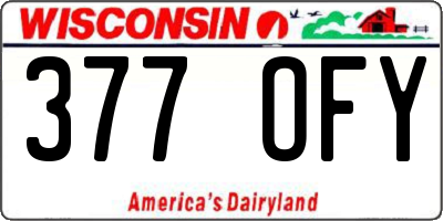 WI license plate 377OFY