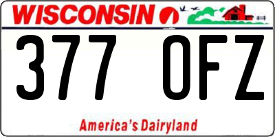 WI license plate 377OFZ