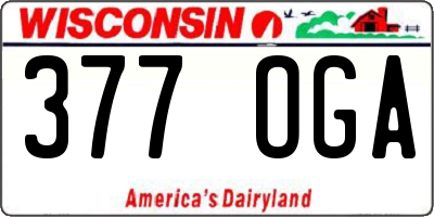 WI license plate 377OGA