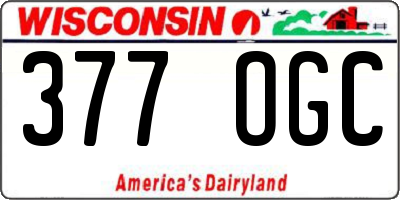 WI license plate 377OGC