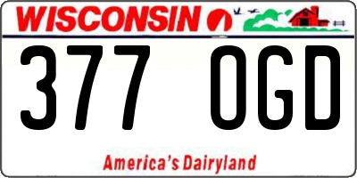 WI license plate 377OGD