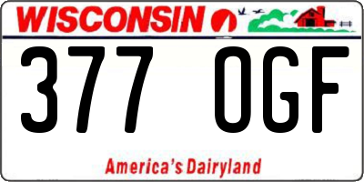 WI license plate 377OGF
