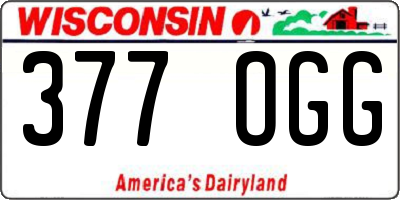 WI license plate 377OGG