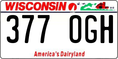 WI license plate 377OGH
