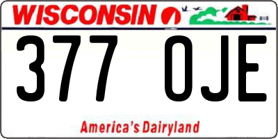 WI license plate 377OJE