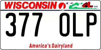 WI license plate 377OLP