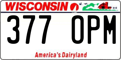 WI license plate 377OPM
