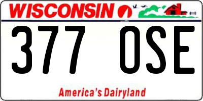WI license plate 377OSE