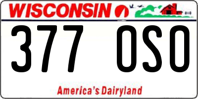 WI license plate 377OSO