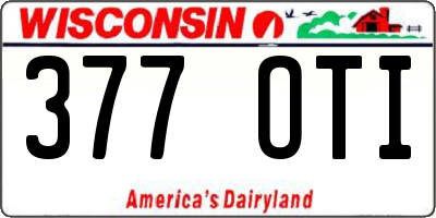WI license plate 377OTI