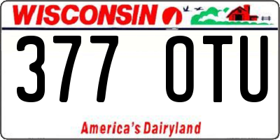 WI license plate 377OTU