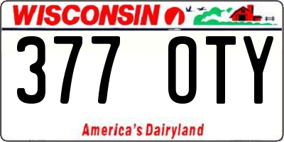 WI license plate 377OTY