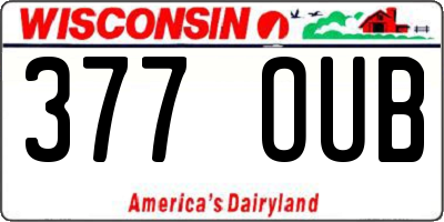WI license plate 377OUB