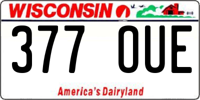 WI license plate 377OUE