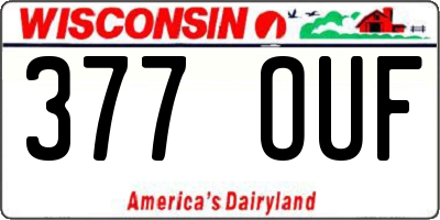 WI license plate 377OUF