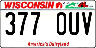 WI license plate 377OUV