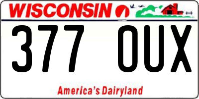 WI license plate 377OUX